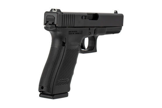The Glock 20 Gen 4 10mm handgun features a reversible magazine release and configurable back straps